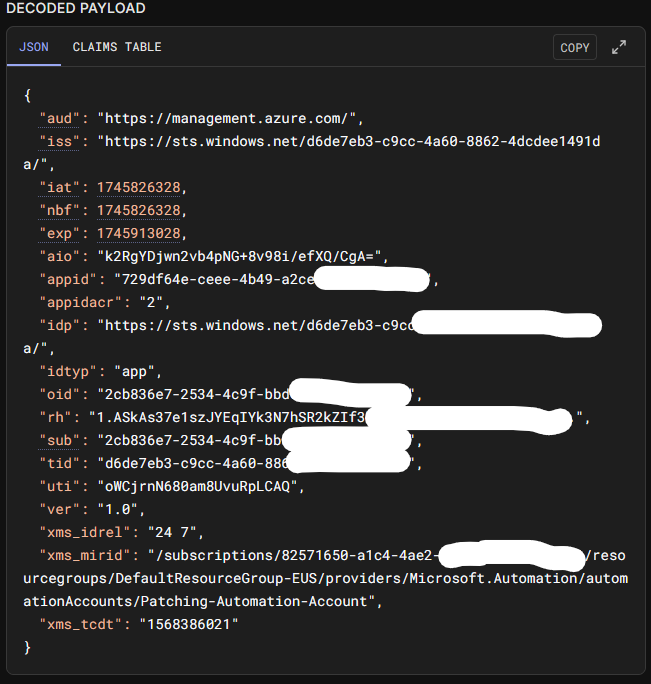 JWT Output